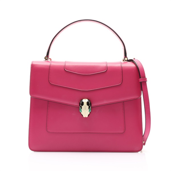 粉色牛皮 Serpenti Forever Top Handle 兩用包【BVLGARI 寶格麗】