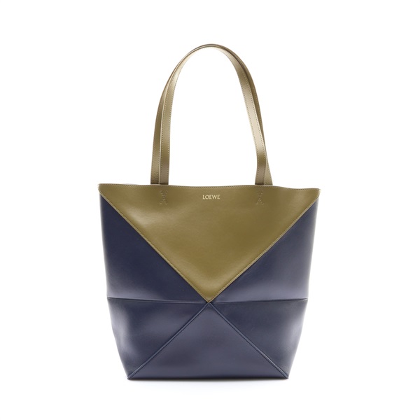 藍綠色 牛皮 Puzzle Fold 托特包【LOEWE 羅威】 A779G50X18