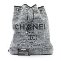 黑/灰色 粗花呢 Deauville 後背包【CHANEL 香奈兒】 A93787