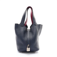 玫瑰紫/午夜藍 TC/swift牛皮 Picotin Lock 18 手提包 A刻 銀扣【HERMES 愛馬仕】 H069560CK