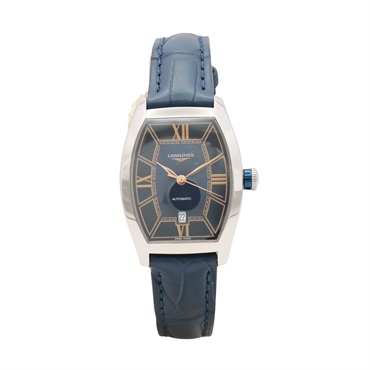 LONGINES 浪琴表 Evidenza 腕錶 藍色錶盤 皮帶 不鏽鋼 L2.142.4.96.2