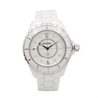 CHANEL 香奈兒 J12 8PD 38mm 腕錶 白色錶盤 陶瓷 不鏽鋼 鑽石 H3214