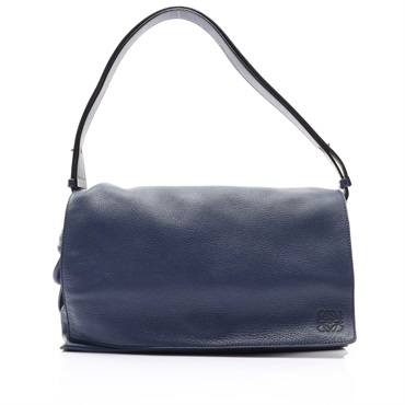 深藍色 牛皮 Flamenco 肩背包【LOEWE 羅威】