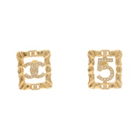 金色 鍍金 5 COCO pierced 耳環【CHANEL 香奈兒】 ABD752