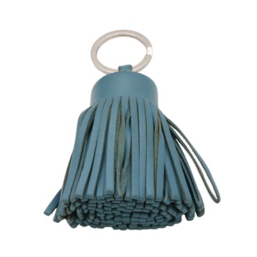 牛仔藍色 羊皮 Carmen Bag Charm 吊飾【HERMES 愛馬仕】