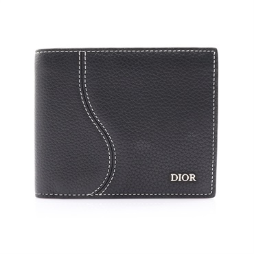 黑色 牛皮 Saddle 兩折短夾【Dior 迪奧】 2ADBH076YKK