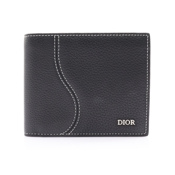 黑色 牛皮 Saddle 兩折短夾【Dior 迪奧】 2ADBH076YKK