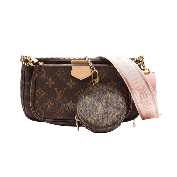 棕色 原花帆布 Multi Pochette Accessoires 肩背包【LOUIS VUITTON LV 路易威登】 M44840