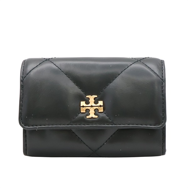 黑色 牛皮 扣式 卡片零錢包【TORY BURCH 湯麗柏琦】 159794