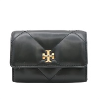 黑色 牛皮 扣式 卡片零錢包【TORY BURCH 湯麗柏琦】 159794