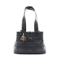 黑色 Macrocannage 大籐格紋 小牛皮 Toujours 中型 手提包【Dior 迪奧】 M2821OSNW_M900