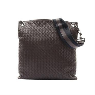 棕色 編織牛皮 黑色 帆布 Intrecciato 肩背包【BOTTEGA VENETA BV 寶緹嘉】 161623 V465C 2078