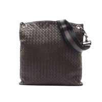 棕色 編織牛皮 黑色 帆布 Intrecciato 肩背包【BOTTEGA VENETA BV 寶緹嘉】 161623 V465C 2078