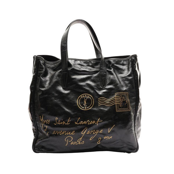 黑色 亮面牛皮 Y-Mail 托特包 肩背包【SAINT LAURENT YSL 聖羅蘭】 188651