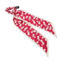 粉色 絲綢 絲巾 CC Logo Star Dot Silk Scarf Scrunchie 髮圈【CHANEL 香奈兒】