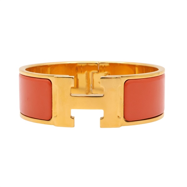 HERMES 愛馬仕 Clic Clac H 手環 橘色 琺瑯 H300001F