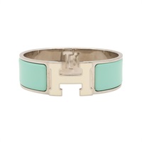 綠色琺瑯 銀色金屬 Clic Clac H 手環【HERMES 愛馬仕】