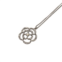 黑色 金屬 珍珠 山茶花造型 項鍊【CHANEL 香奈兒】