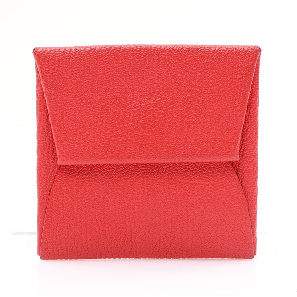 紅色 Chevre羊皮 Bastia 按扣 零錢包 □O刻【HERMES 愛馬仕】 H039759CK
