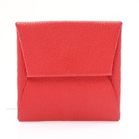 紅色 Chevre羊皮 Bastia 按扣 零錢包 □O刻【HERMES 愛馬仕】 H039759CK
