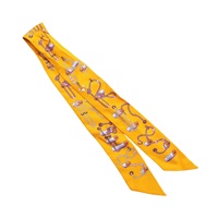 黃色 絲綢 Twilly 絲巾【HERMES 愛馬仕】