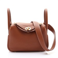 金棕色 Clemence牛皮 Mini Lindy 肩背包 D刻 金釦【HERMES 愛馬仕】 H079086CC