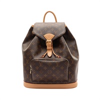 棕色 原花帆布 Montsouris MM 後背包【LOUIS VUITTON LV 路易威登】 M11197