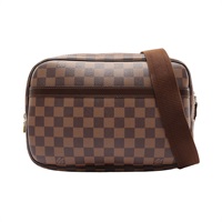 棕色 棋盤格帆布 Reporter PM 肩背包【LOUIS VUITTON LV 路易威登】 N45253