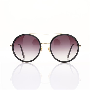 黑色 板材 金色 金屬 Round 太陽眼鏡【GUCCI 古馳】 GG0061S