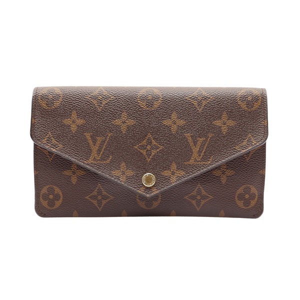 棕色 原花帆布 Jeanne 扣式長夾【LOUIS VUITTON LV 路易威登】 M62155