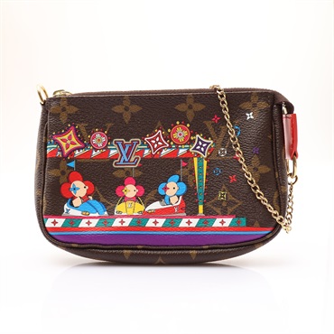 棕色 原花 PVC塗層帆布 Vivienne Mini 零錢包【LOUIS VUITTON LV 路易威登】 M69976
