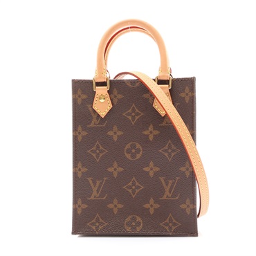 棕色 原花帆布 Petit Sac Plat 肩背包【LOUIS VUITTON LV 路易威登】 M69442