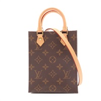 棕色 原花帆布 Petit Sac Plat 肩背包【LOUIS VUITTON LV 路易威登】 M69442
