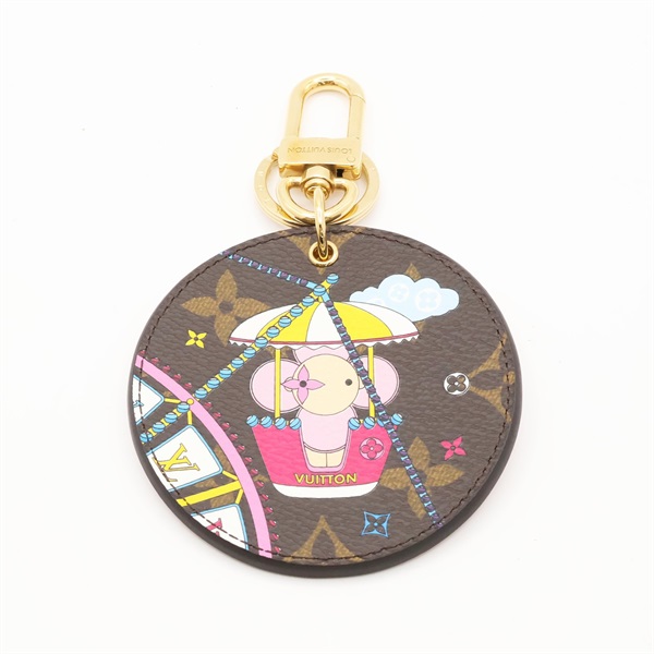 棕/粉色 原花帆布 Porte Cles Illustree Vivienne 鑰匙圈 吊飾 限量版【LOUIS VUITTON LV 路易威登】 M69855