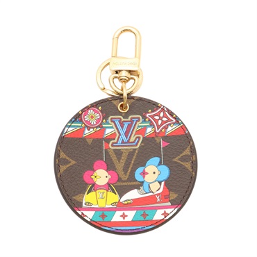 棕/紅色 原花帆布 Porte Cles Illustree Vivienne 吊飾 【LOUIS VUITTON LV 路易威登】 M69984