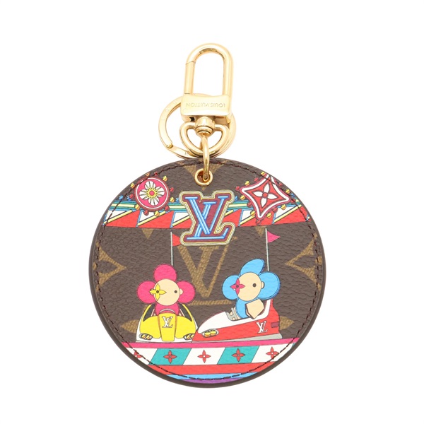 棕/紅色 原花帆布 Porte Cles Illustree Vivienne 吊飾 【LOUIS VUITTON LV 路易威登】 M69984