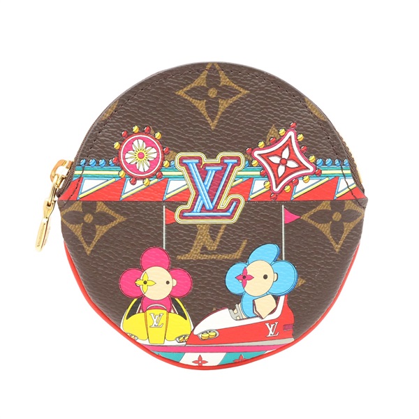 棕色 原花帆布 Porte-Monnaie Rond 拉鍊零錢包【LOUIS VUITTON LV 路易威登】 M69749