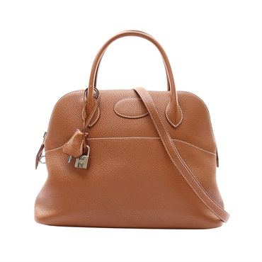 金棕色 Clemence 牛皮 Bolide 31 柏莉包 兩用包 A刻 銀釦【HERMES 愛馬仕】