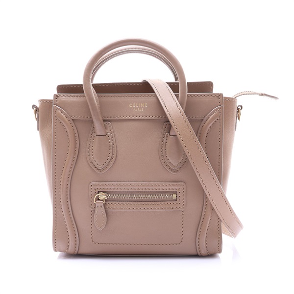棕色牛皮 Nano Luggage 兩用包【CELINE 賽琳】 168243DRU
