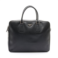 黑色 防刮牛皮 公事包 兩用包 無背帶【PRADA 普拉達】 2VE368