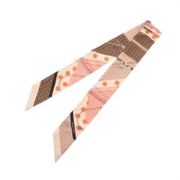 棕/淺褐色 絲綢 Clic Clac a Pois Twilly 絲巾【HERMES 愛馬仕】