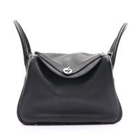 黑色 Clemence 牛皮 Lindy 30 肩背包 □Q刻 銀釦【HERMES 愛馬仕】