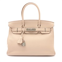 鑽石灰 Clemence 牛皮 Birkin 30 柏金包 手提包 □Q刻 銀扣【HERMES 愛馬仕】