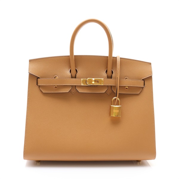 奶茶色 Veau Madame皮革 Birkin 25 serie 手提包 Z刻 金扣【HERMES 愛馬仕】