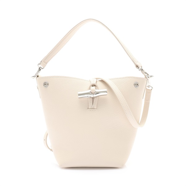 米白色 牛皮 Le Roseau XS Bucket Bag 肩背包【Longchamp 瓏驤】 10279HFP555