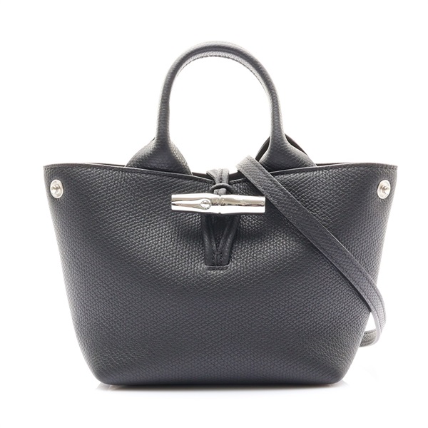 黑色牛皮 Le Roseau XS 肩背包【Longchamp 瓏驤】 10278HFP001