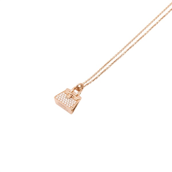 Amulettes Birkin 墜飾 項鍊 18K玫瑰金 鑽石【HERMES 愛馬仕】 H121311B 00