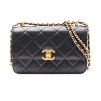 黑色 菱格紋 羊皮 Mini Perfect Fit Flap 肩背包 金扣【CHANEL 香奈兒】 AS2615