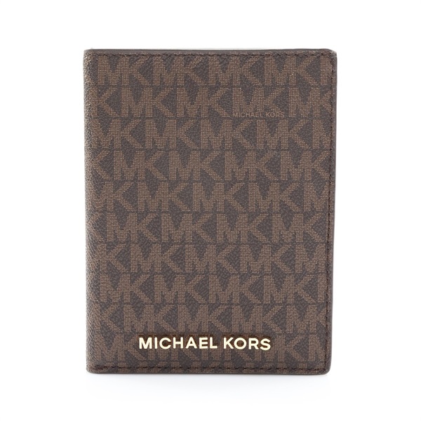 棕色 PVC塗層帆布 Multi 卡夾 名片夾【MICHAEL KORS 麥可寇斯】