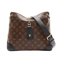棕色 原花帆布 黑色 牛皮 Odeon MM 肩背包【LOUIS VUITTON LV 路易威登】 M45352